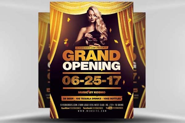 Printable Grand Opening Flyer Templates – Free & Premium PSD, Ai, Word, Doc, InDesign, Vector, EPS, PNG, PDF, TIFF Formats Download